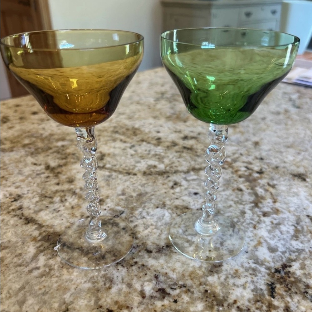 Art Deco Stemmed Cocktail Glasses